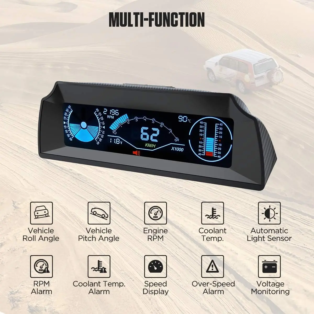 X90 OBD With TPMS Performance Monitoring Gauge - Image 3